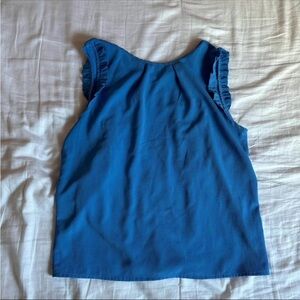 Blue Ruffle Sleeve Women's Top